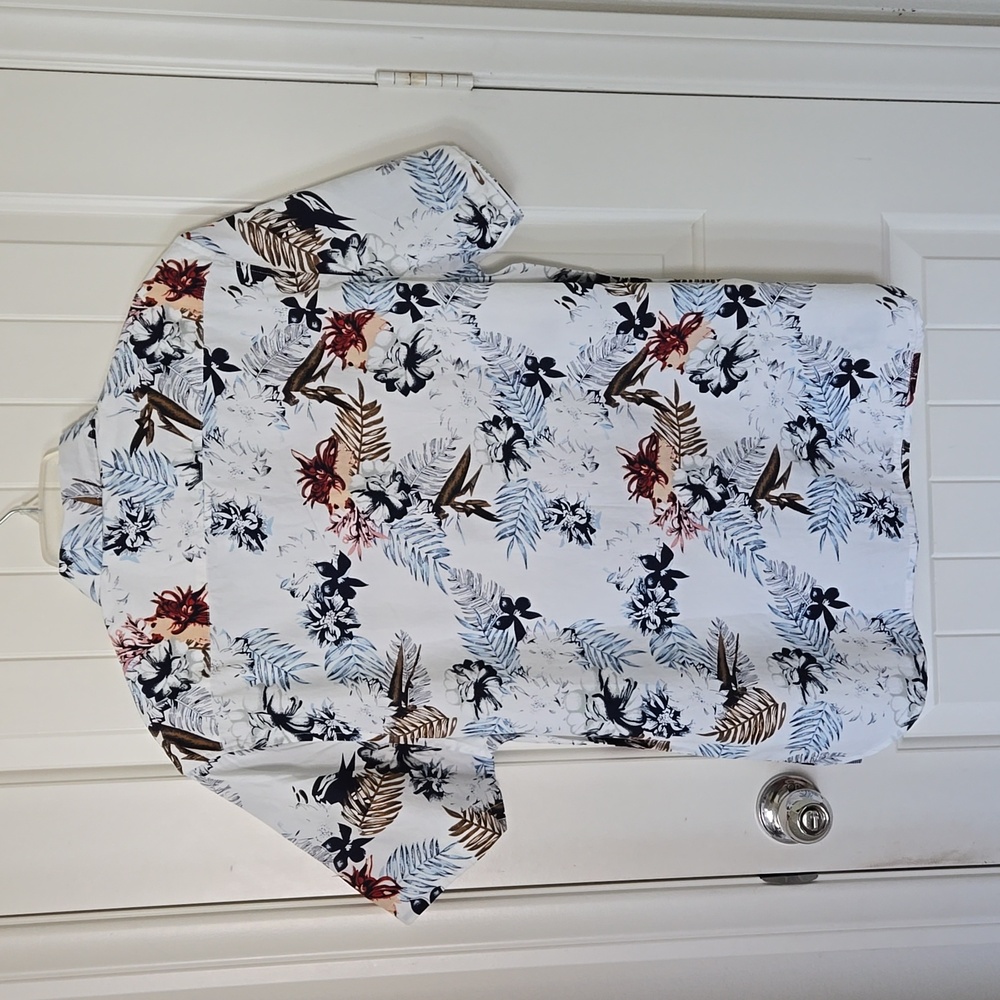 Cactus Man Ricky Singh White Floral Short Sleeve Shirt Size XL NEW - Picture 6 of 10